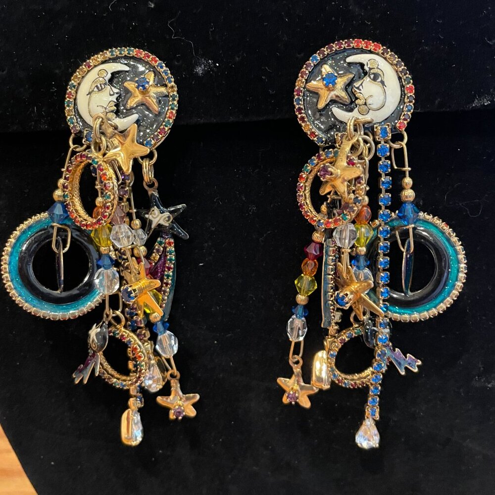 Moon and More Stars (Lunch at the Ritz) clip-on earrings